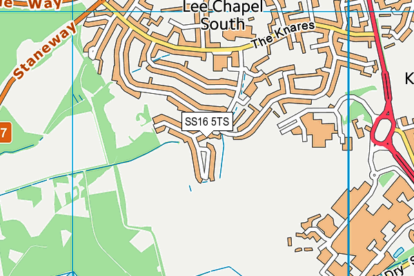 SS16 5TS map - OS VectorMap District (Ordnance Survey)