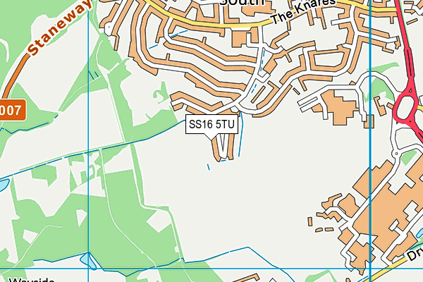 SS16 5TU map - OS VectorMap District (Ordnance Survey)