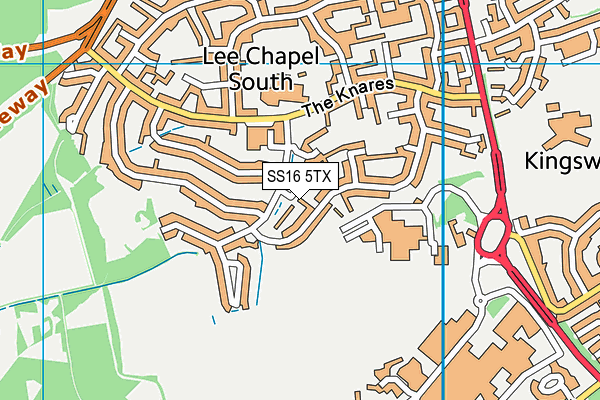 SS16 5TX map - OS VectorMap District (Ordnance Survey)