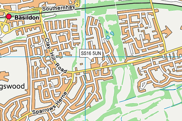 SS16 5UN map - OS VectorMap District (Ordnance Survey)