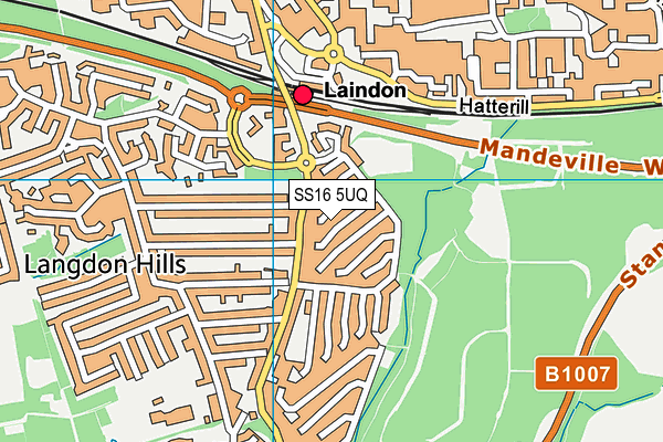 SS16 5UQ map - OS VectorMap District (Ordnance Survey)