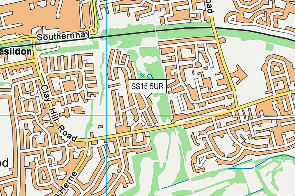 SS16 5UR map - OS VectorMap District (Ordnance Survey)