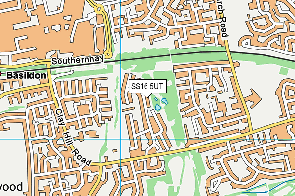 SS16 5UT map - OS VectorMap District (Ordnance Survey)