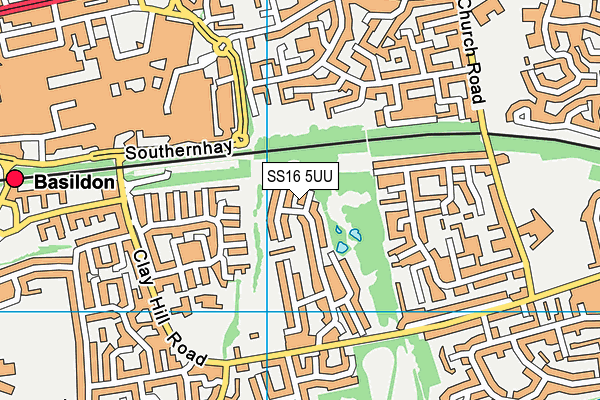 SS16 5UU map - OS VectorMap District (Ordnance Survey)