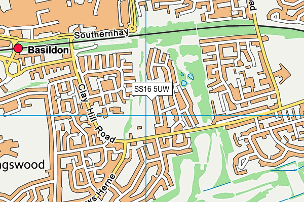 SS16 5UW map - OS VectorMap District (Ordnance Survey)