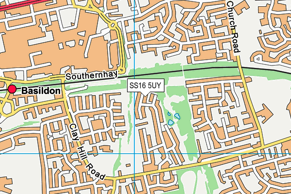 SS16 5UY map - OS VectorMap District (Ordnance Survey)