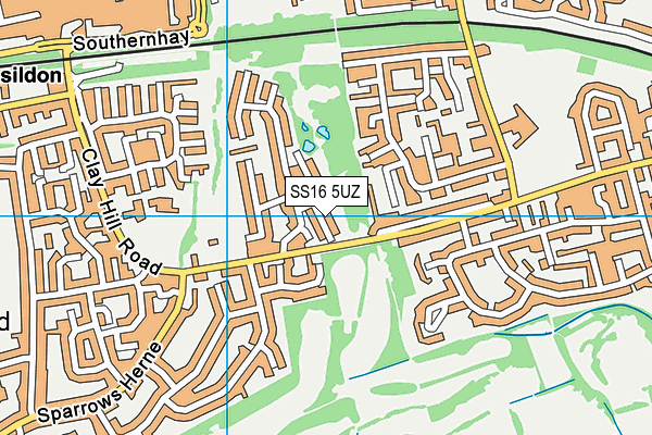 SS16 5UZ map - OS VectorMap District (Ordnance Survey)