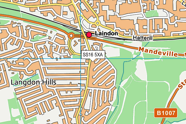 SS16 5XA map - OS VectorMap District (Ordnance Survey)