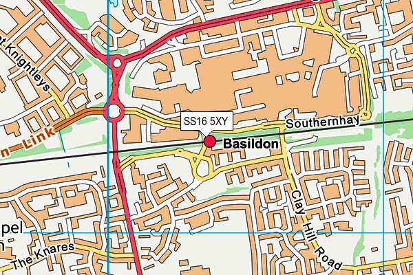 SS16 5XY map - OS VectorMap District (Ordnance Survey)