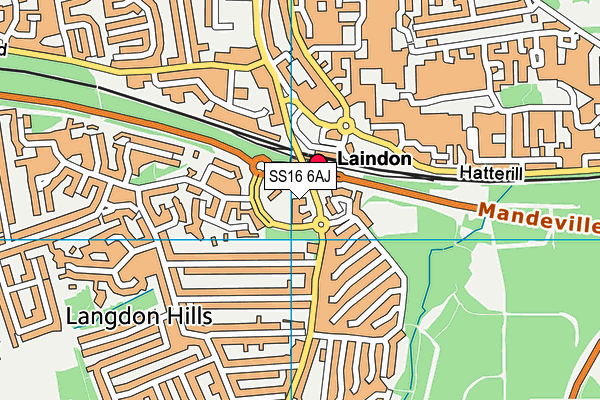 SS16 6AJ map - OS VectorMap District (Ordnance Survey)