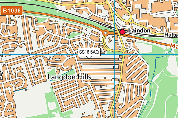 SS16 6AQ map - OS VectorMap District (Ordnance Survey)