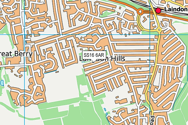 SS16 6AR map - OS VectorMap District (Ordnance Survey)