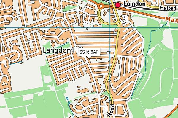 SS16 6AT map - OS VectorMap District (Ordnance Survey)