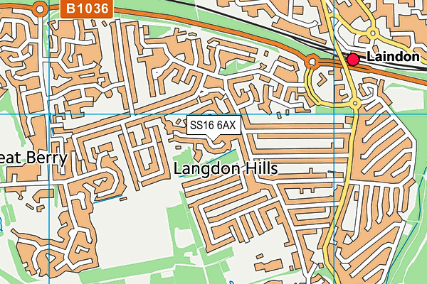 SS16 6AX map - OS VectorMap District (Ordnance Survey)