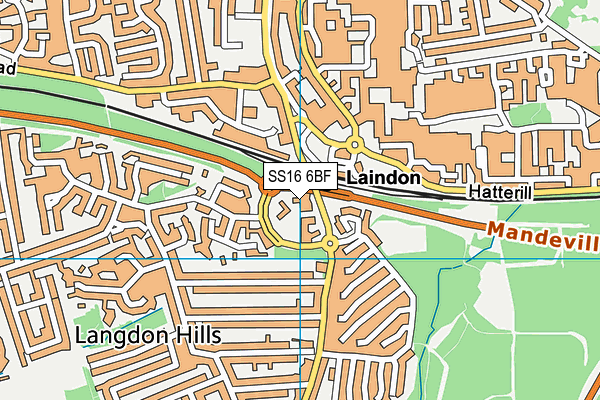 SS16 6BF map - OS VectorMap District (Ordnance Survey)