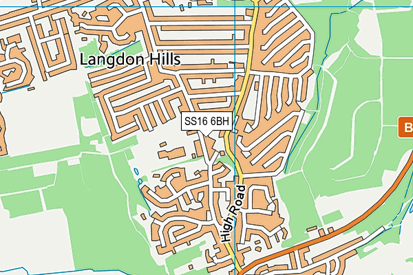 SS16 6BH map - OS VectorMap District (Ordnance Survey)