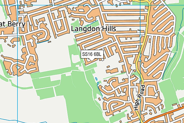 SS16 6BL map - OS VectorMap District (Ordnance Survey)