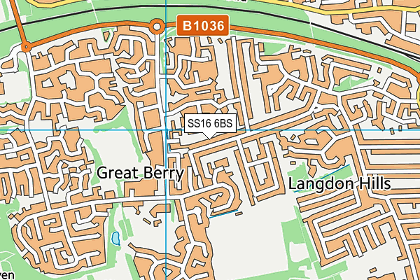 SS16 6BS map - OS VectorMap District (Ordnance Survey)