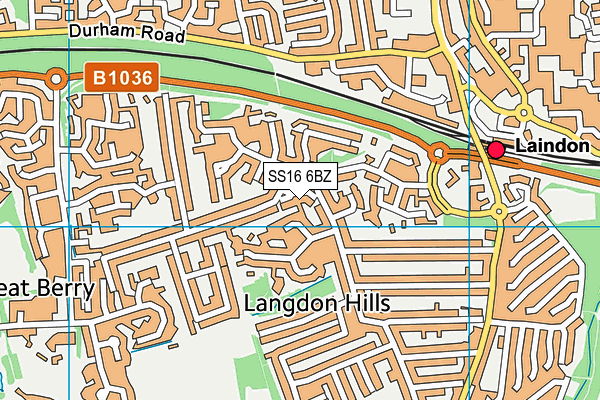 SS16 6BZ map - OS VectorMap District (Ordnance Survey)