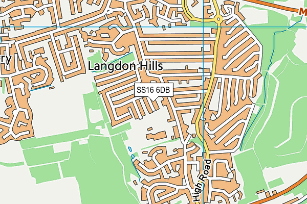 SS16 6DB map - OS VectorMap District (Ordnance Survey)