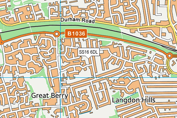 SS16 6DL map - OS VectorMap District (Ordnance Survey)