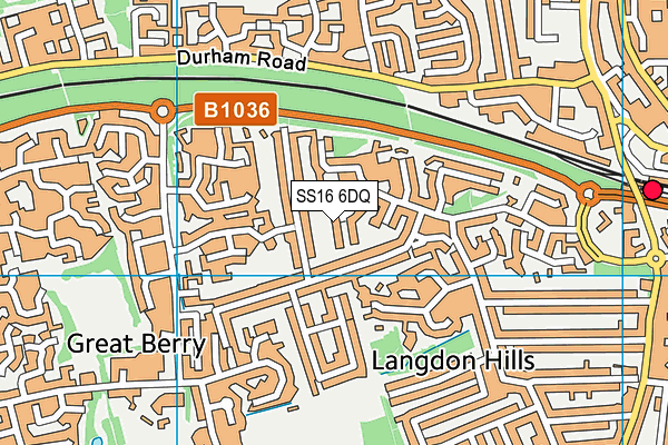 SS16 6DQ map - OS VectorMap District (Ordnance Survey)