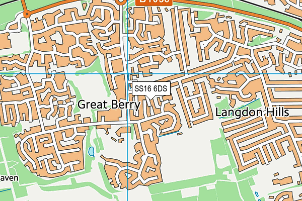 SS16 6DS map - OS VectorMap District (Ordnance Survey)