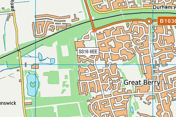 SS16 6EE map - OS VectorMap District (Ordnance Survey)
