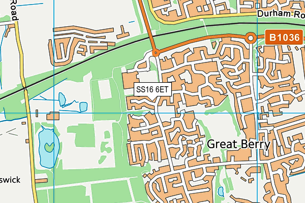 SS16 6ET map - OS VectorMap District (Ordnance Survey)