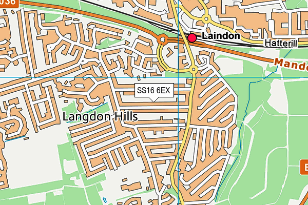 SS16 6EX map - OS VectorMap District (Ordnance Survey)