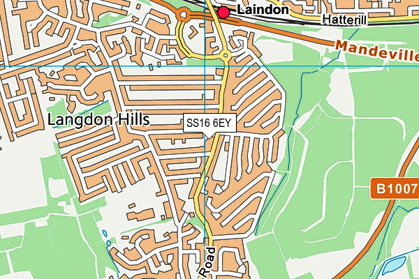 SS16 6EY map - OS VectorMap District (Ordnance Survey)