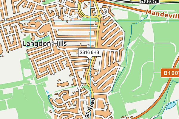 SS16 6HB map - OS VectorMap District (Ordnance Survey)