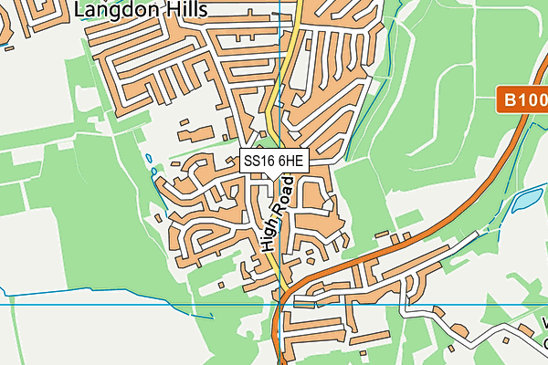 SS16 6HE map - OS VectorMap District (Ordnance Survey)