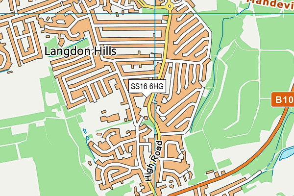 SS16 6HG map - OS VectorMap District (Ordnance Survey)