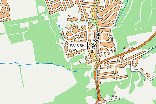 SS16 6HJ map - OS VectorMap District (Ordnance Survey)