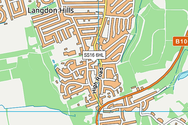 SS16 6HL map - OS VectorMap District (Ordnance Survey)