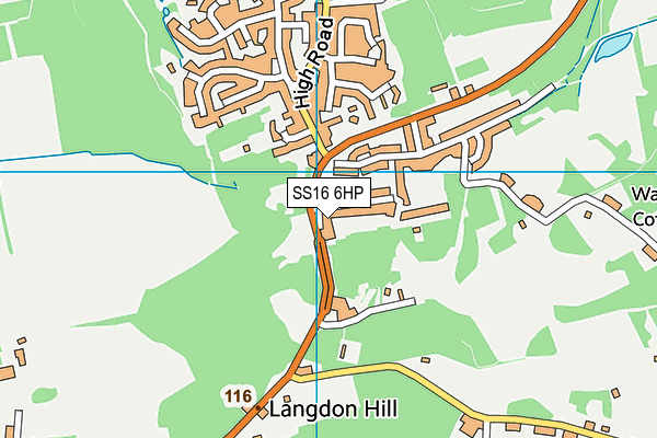 SS16 6HP map - OS VectorMap District (Ordnance Survey)