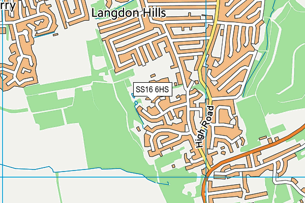 SS16 6HS map - OS VectorMap District (Ordnance Survey)