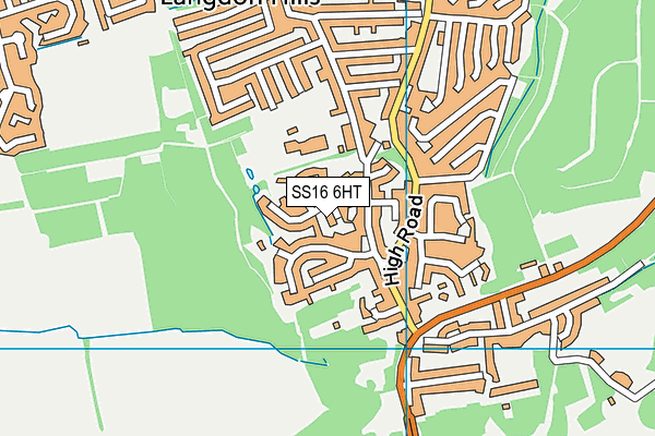 SS16 6HT map - OS VectorMap District (Ordnance Survey)