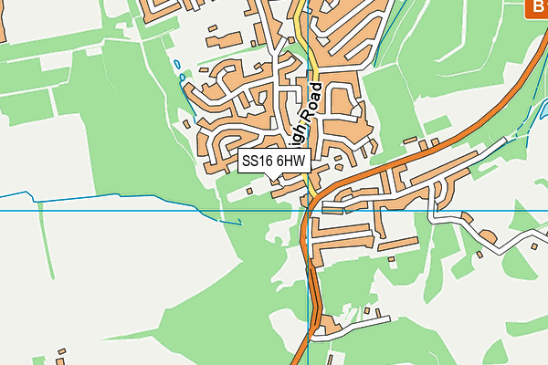 SS16 6HW map - OS VectorMap District (Ordnance Survey)