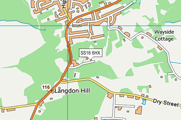 SS16 6HX map - OS VectorMap District (Ordnance Survey)