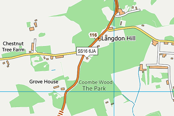 SS16 6JA map - OS VectorMap District (Ordnance Survey)