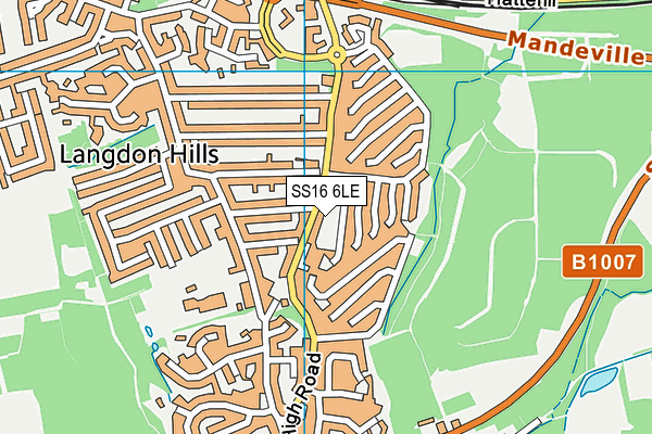 SS16 6LE map - OS VectorMap District (Ordnance Survey)