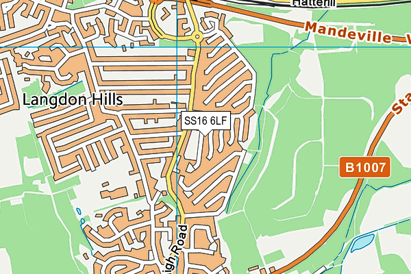 SS16 6LF map - OS VectorMap District (Ordnance Survey)