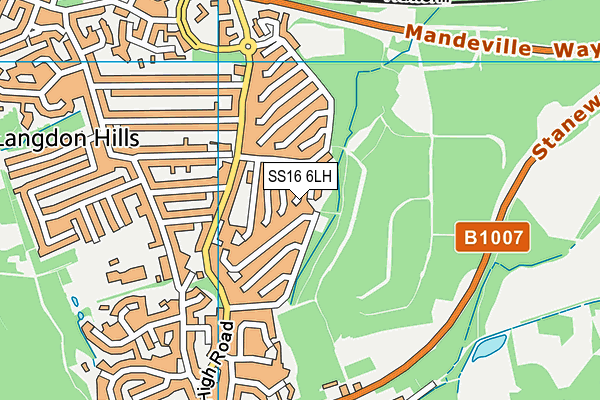 SS16 6LH map - OS VectorMap District (Ordnance Survey)