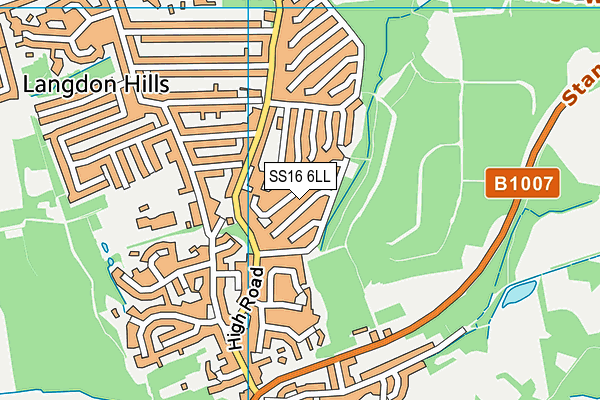 SS16 6LL map - OS VectorMap District (Ordnance Survey)