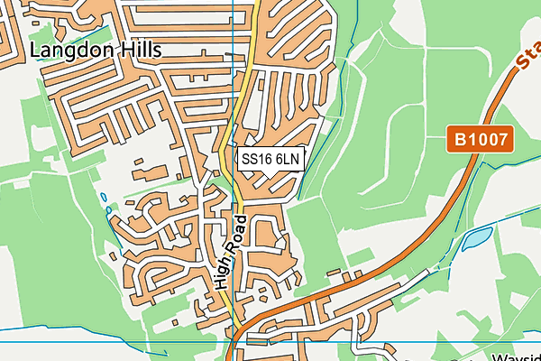 SS16 6LN map - OS VectorMap District (Ordnance Survey)