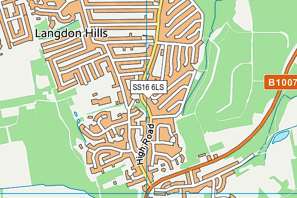 SS16 6LS map - OS VectorMap District (Ordnance Survey)