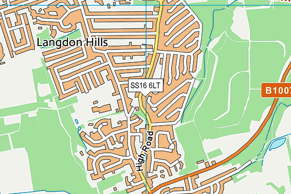 SS16 6LT map - OS VectorMap District (Ordnance Survey)