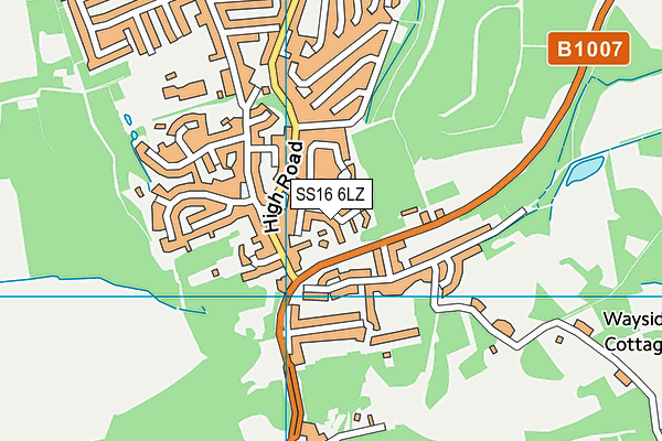 SS16 6LZ map - OS VectorMap District (Ordnance Survey)